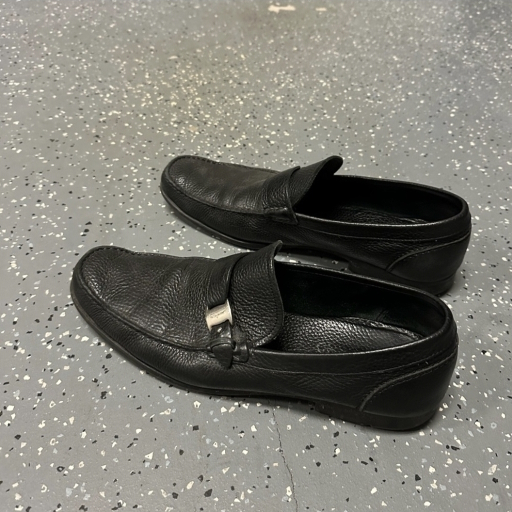 Ferragamo Black Leather Men's Loafers 13 - Picture 3 of 6